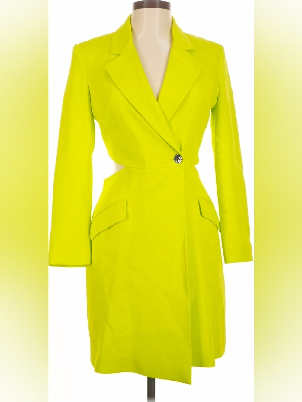 NWOT Karen Millen Neon Lime Long Sleeve Blazer Dress